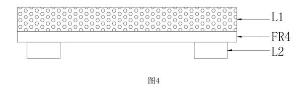 雙面覆銅板內側線路工藝后結構示意圖